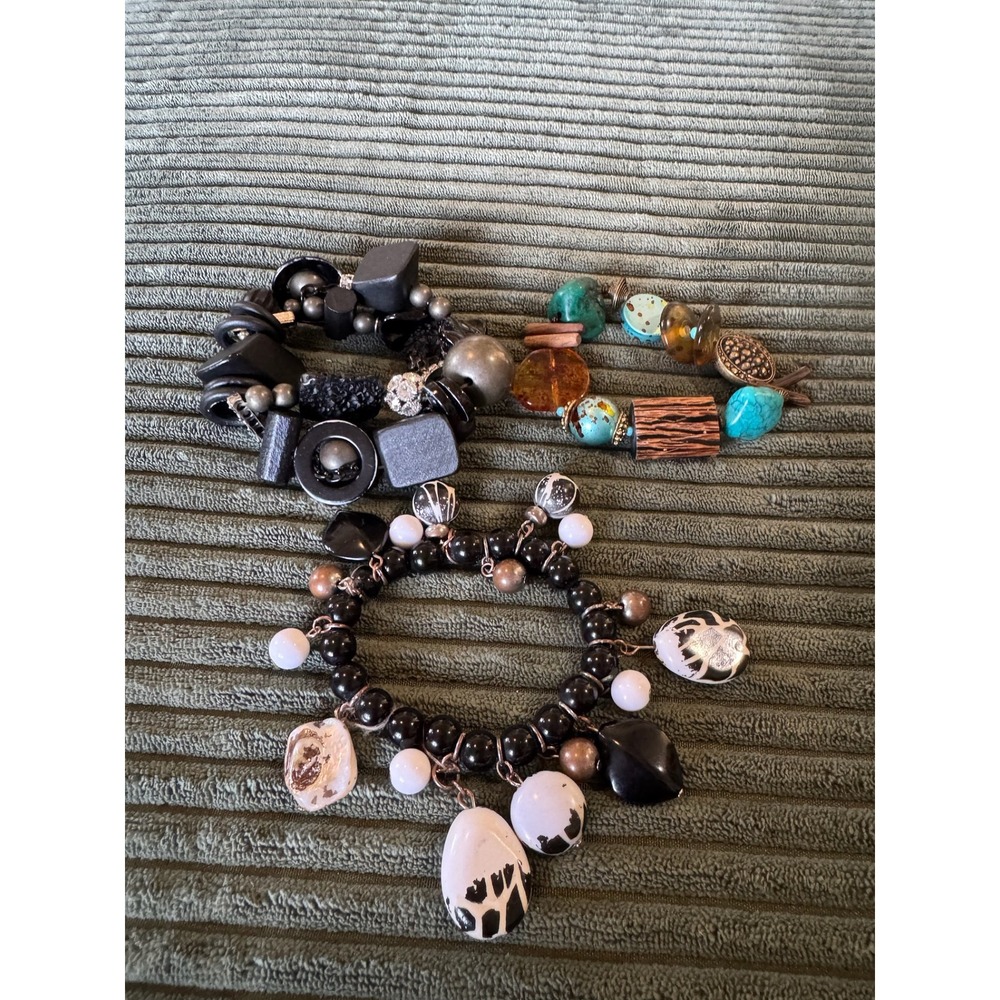Treska Beaded Bracelet Set Boho Chic Charm‎ Stretch Costume Jewelry